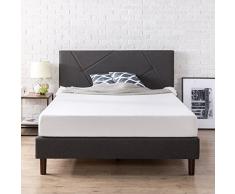 Zinus Judy Geometric Letto struttura con piano imbottito / Letti Con Piattaforma/ Non sono necessarie le molle/ Supporto resistente in legno per letto/ Montaggio facile/ 140 x 190 cm