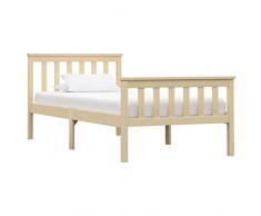 Tidyard Struttura Letto Singolo Moderno in Legno Massello di Pino,Giroletto Singolo Moderno in Legno Massello di Pino,Letto Moderno,Struttura Letto Singolo,Letto Una Piazza e Mezza 90/100/120x200 cm