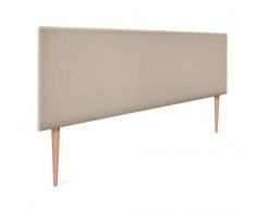 DHOME AQUALINE Testiera Liscia in Similpelle o Tessuto con Gambe Testiera Testiera Imbottita Letto di Lusso (160x105cm con Gambe (Letti 150/160), Tessuto Beige)