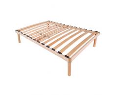 Goldflex Rete Holly Plus Eco Piazza e Mezza 120x190 a Doghe in Legno Multistrato di faggio Struttura Rinforzata Regolazione Rigidità Lombare Gambe avvitabili h. 40 cm Dispositivo Medico Detraibile