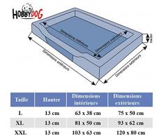 Hobbydog Letto per Cani Delux, Marrone, Taglia XL 93 x 62 cm, in Eco Pelle + aushaltbares codurastoff