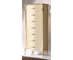 Casa Padrino cassettone barocco di lusso bordeaux crema/argento - Cassettone con 7 cassetti in legno massello stile barocco fatto a mano - Mobili barocchi - Fatto in Italia - Qualità di Lusso