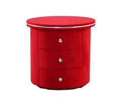ZFFSC Pelle Comodini Comodino Comodino con cassetto Governo di immagazzinaggio Imbottita in Pelle Bedside Cupboard (Color : Red)