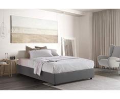 Talamo Letto Matrimoniale sfoderabile Contenitore Silvia Sommier Made in Italy Grigio
