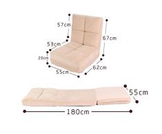 Sedia da terra regolabile Pieghevole divano letto singolo Futon pieghevole da salotto allungabile da salotto Pieghevole da terra regolabile Lettino Sleeper Divano letto futon Da usare come sedia da gi