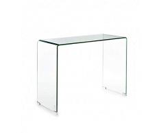Bricozone Consolle Tavolo Tavolino Scrivania Ingresso Soggiorno Salotto Camera da Letto Sala di Attesa Ufficio Vetro Temperato Cristallo Moderno Raffinato Elegante Classe Luxury Z-18 85 x 70 x 40 Cm