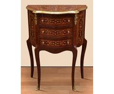 Casa Padrino comodino barocco marrone scuro intarsio/oro - Cassettone in legno massello fatta a mano in stile barocco - Comodino in stile antico - Comodino con 3 cassetti - Mobili Barocchi