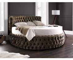 JVmoebel Lussuoso letto rotondo di design matrimoniale rotondo XXL per hotel letto Chesterfield