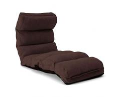 Seduta futon,Easy Lounge, Chair Camera Bovindo Unica Sedia Pigro Divano del Soggiorno Piano Divano Pieghevole Schienale | Divano Letto L170 × W58cm (Color : Dark Brown)