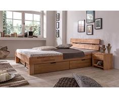 moebelstore24 - Letto Futon Judith, in legno di faggio massiccio, oliato, 90 x 200 cm, con 2 cassetti