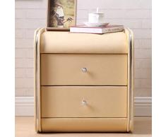 SHLYXY Pelle Comodino Locker Comodino Comodino con cassetto Governo di immagazzinaggio - 45 X 42 X 48 Centimetri Tavolino