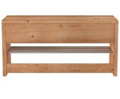 HomeTrends4You 801117 Panca Guardaroba, 81 x 40 x 30 cm, Legno massello di faggio Massiccio Oliato ripiano