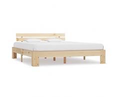 Susany Struttura Letto Giroletto Telaio Letto Singolo Matrimoniale Moderno in Legno Massello di Pino 100/120/140/160/180x200 cm,Letto Moderno,Struttura Letto Moderno,Letto Piazza e Mezza