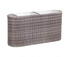 vidaXL Letto Rialzato da Giardino Vaso Contenitore per Piante Verdi Accessori per Giardino Decorazioni da Esterni 80x25x40 cm in Polyrattan Grigia