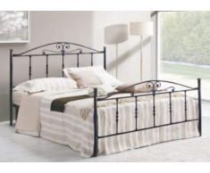 Letto Matrimoniale, in Ferro BATTUTO, Modello Tiziano, Vari Colori Disponibili (Nero, Sfumature Oro)
