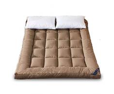 ZDiane Materassi Letto Futon, Giapponese Tradizionale Futon Tatami Ultra Morbido per Massaggi, Esercizi di Yoga, Campeggio, Hotel, Blanco, 180x200cm(71x79inch),caffè,180x200cm