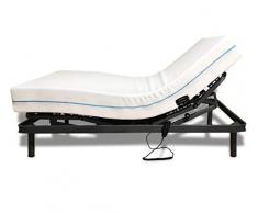 Duermete Letto elettrico articolato rinforzato 5 piani + materasso viscoelastico dorsale Visco, grigio, 105 x 200