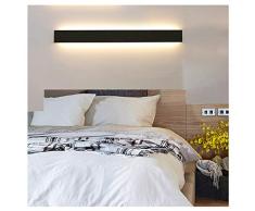 Ralbay Lampade da Parete 30W Nero Lampada Bagno Specchio da Muro Parete, Led Bagno Mobile, montaggio a parete, Specchio Luce, 3900LM, 83CM