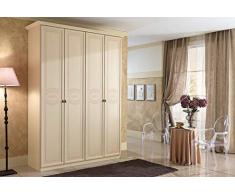 Zucca Mobili Armadio Classico 4 Ante H.248 patinato Beige con decori