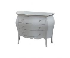 Vicentini arreda COMO BOMBATO IN LEGNO SHABBY CHIC CON POMELLI SWAROVSKI (99x41x85)