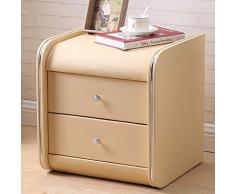 ZYDSD Comodino Comodino in Pelle Comodino con Cassettiera - 45 X 42 X 48 Cm Armadietti (Color : Beige)