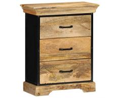vidaXL Cassettiera con 7 Cassetti e 2 Vani Robusta Resistente Stile Rustico Vintage Solida Mobiletto con Cassetti Cassettone Legno Massello di Mango