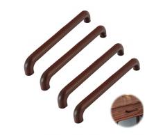 Maniglie Legno Armadio,Maniglia Mobile Noce Maniglie Cassetto Guardaroba Maniglie Porte Arco Per Porte Cassetti Mobili Camera Letto 4 Pezzi (96mm(3.7in))