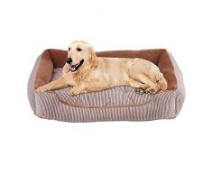 Lifemaison Cuccia Letto per Animali Domestici Canile Estraibile e Lavabile Letto per Cane Gatto 1 PCS (80 * 60 * 15cm, Marrone)