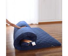 Sonno Materasso Tatami,10cm Addensare Pieghevole Trapuntato Giapponese Futon Antiscivolo Materassino - Per Soggiorno Dormitorio Sonno Stuoia,Blue-Twin