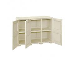 Tontarelli Omnimodus Armadio 3 Ante 2 Moduli, Plastica, Angora, 118x47x85.5 cm