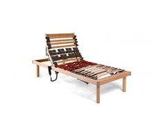 Goldflex Rete Orchidea Double Motore Piazza E Mezza 120x190 Ortopedica Elettrica Doghe in Legno 2 Motori indipendenti + Ammortizzatori Regolabili Dispositivo Medico Detraibile Made in Italy