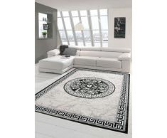 Tappeto moderno design Tappeto orientale con Glitzergarn tappeto da salotto con bordo e cerchio modello in crema grigio antracite Größe 120x160 cm