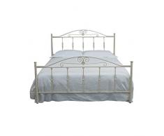 Letto Una Piazza E Mezza In Ferro Battuto Colore Avorio 132x203xh.119 Cm