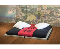 VivereZen - Divano Letto Futon - Kanto Double Lux 2 futon + 2 tatami + 2 copriletti singoli con kanji - Misure 2 futon 70x200 + 2 tatami 80x200