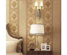 Ponana Carta Da Parati 3D Carta Da Parati Damascata A Righe In Stile Europeo Non Tessuto Per Soggiorno Camera Da Letto Sala Da Pranzo Home Decor Luxury 3D A-200X140Cm