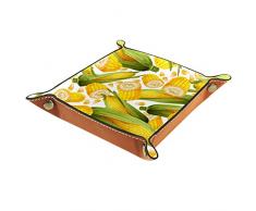 Vassoio per cameriere in pelle Catchall Jewelry Tray Dice Box Comodino Vassoio Modello Mais Cuoio Cuoio Cattchall Vassoio Comodino Caddy Dice Holder 20,5 x 20,5 cm/20,3 x 20,3 cm
