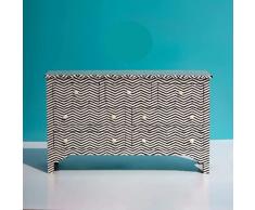 A.S Industries - Cassettiera a 7 cassetti, stile coloniale per fasciatoio a zig-zag nero