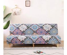 Futon - Copridivano elasticizzato senza braccioli, antiscivolo, elastico e pieghevole, adatto per divano letto pieghevole (Boemia, modello stampa)