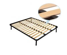 Europrimo Rete Ortopedica Matrimoniale 160x190 CM Struttura in Ferro con doghe in Legno e Piedi 30 cm Inclusi