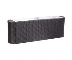 vidaXL Letto Rialzato da Giardino Vaso Contenitore per Piante Verdi Accessori per Giardino Decorazioni da Esterni 120x24x40 cm in Polyrattan Nera
