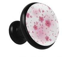 Metallo Manopole per armadietti Fiori di ciliegio in cristallo tondo per maniglioni per cassettiera Closet （4 pezzi） 3.2x3x1.7cm