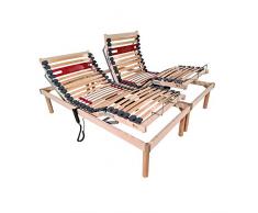 Goldflex Rete Modello Rosa, a DOGHE Elettrica Ortopedica, Matrimoniale 160x190 con 2 Motori indipendenti con REGOLATORI di rigidità. 4 Zone reclinabili + 1 Fissa (Centrale), Altezza Finita 25 cm