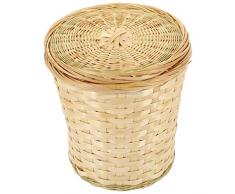Healeved Pattumiera In Vimini Con Coperchio Pattumiera In Rattan Cestino Per Rifiuti Contenitore Per Immondizia Cestino Per Uova Cestino Per Piante Per Camera Letto Soggiorno Bagno