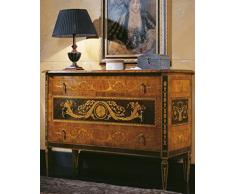 Casa Padrino cassettone barocco di lusso con 3 cassetti marrone chiaro/nero/oro 125 x 50 x A. 96 cm - Qualità di Lusso - Nobili Mobili da Salotto Barocco