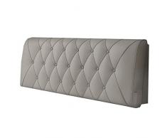 N / A Lettura Schienale Cuscino Cuscino Testiera Grande- Cuscino del Comodino in Morbida Pelle Grigia Cuscino dello Schienale DellHotel-con testiera -90 * 60 * 10 cm_Grigio