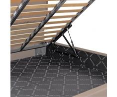 P17 | Alza Rete Letto MATRIMONIALE | Meccanismo sollevamento Letto Contenitore | KIT COMPLETO: 2 Trapezi + 2 Pistoni + 4 Clips+ Viti di montaggio