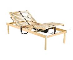 RETE-LETTO ORTOPEDICA ELETTRICA 26 DOGHE IN LEGNO DI BETULLA CON CAPPUCCI SBS IN PLASTICA DI CUI 4 DOGHE CON REGOLATORI DI RIGIDITA’ CON 4 GAMBE IN LEGNO DI FAGGIO IN H. 30cm