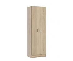 Fores Diseño s.l. Kawai S01 Armadio Multiuso, 58,5X37X180 H cm, Rovere Spazzolato, Melamina, melammina