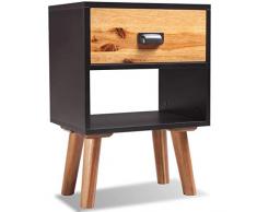 mewmewcat Comodino in Massello Acacia 40x30x58 cm