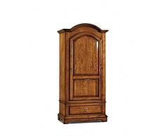Mar.c.a. Design Armadio con 1 Anta, Stile Classico, Cappello Gendarme, colore Noce scuro- Mis. 96 x 56 x 196 cm.